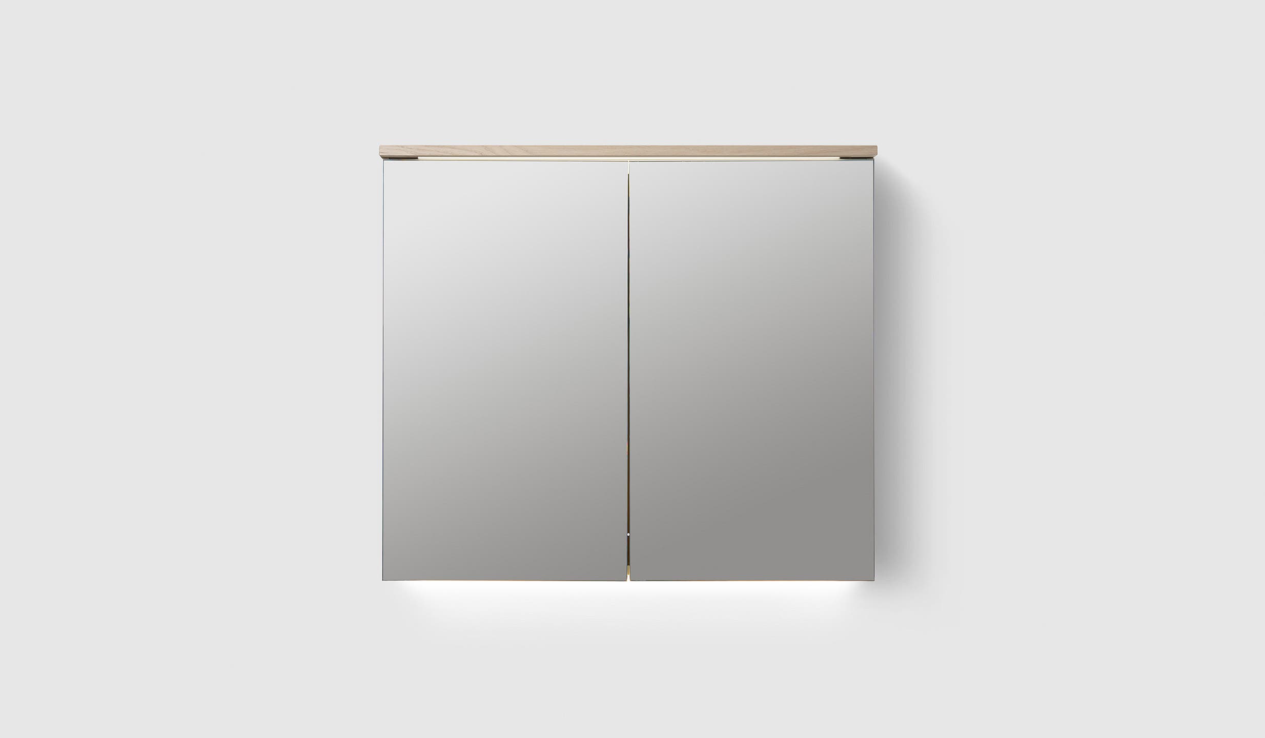 H2/MC80 Light Ash Wood H2 Mirror Cabinet