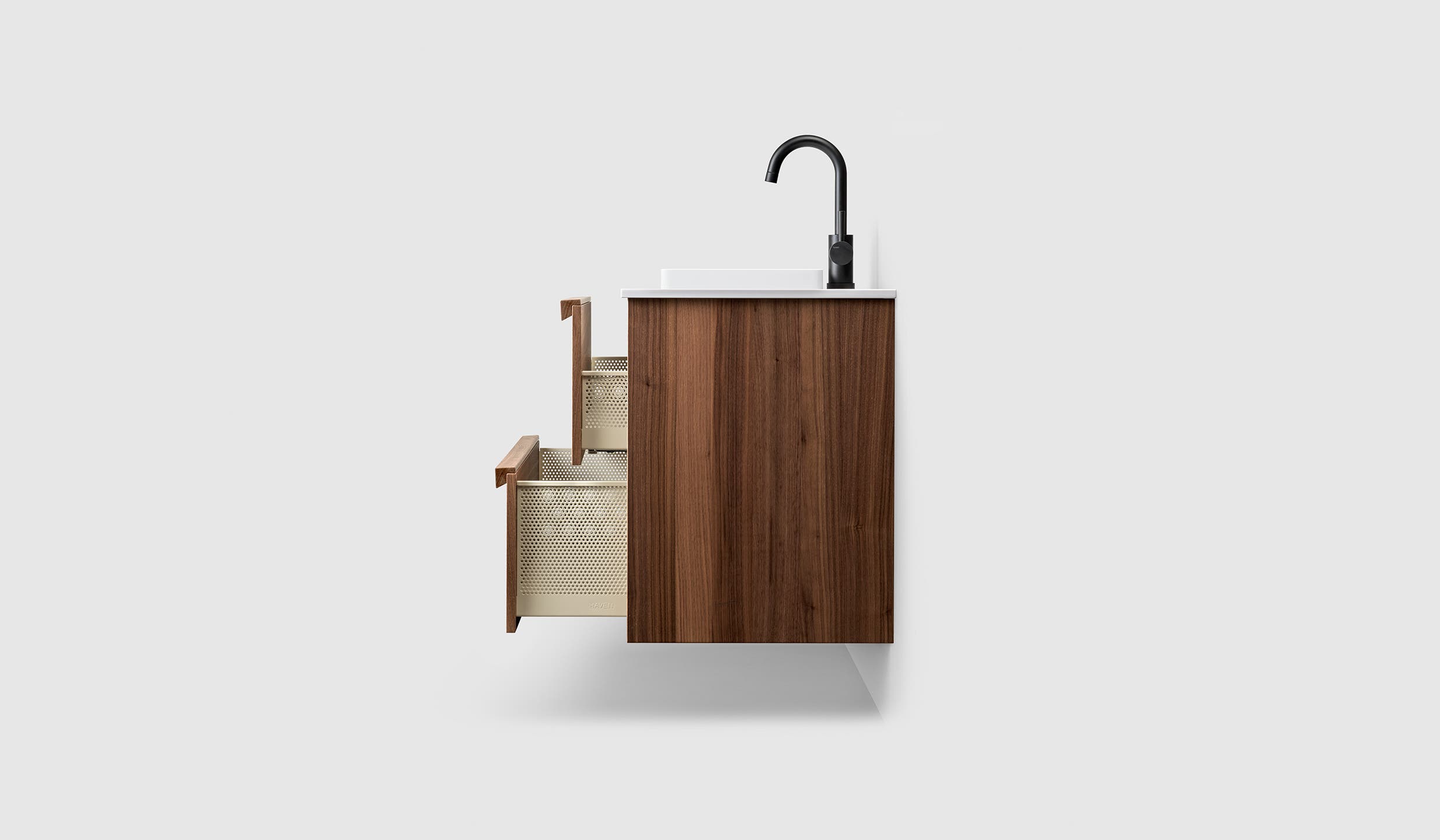 H2/100 - Walnut Wood - White Solid