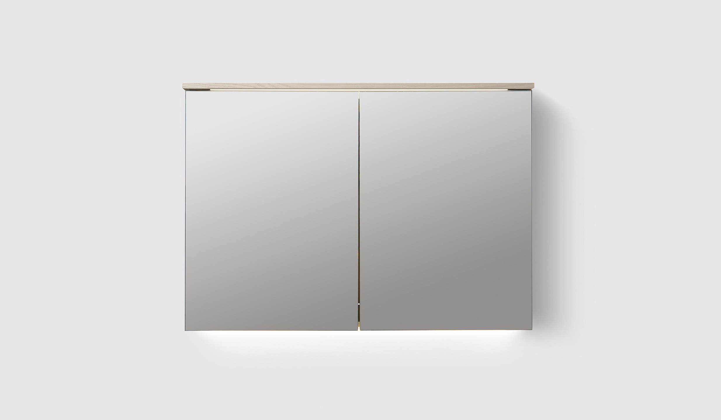 H2/MC100 Light Ash Wood H2 Mirror Cabinet