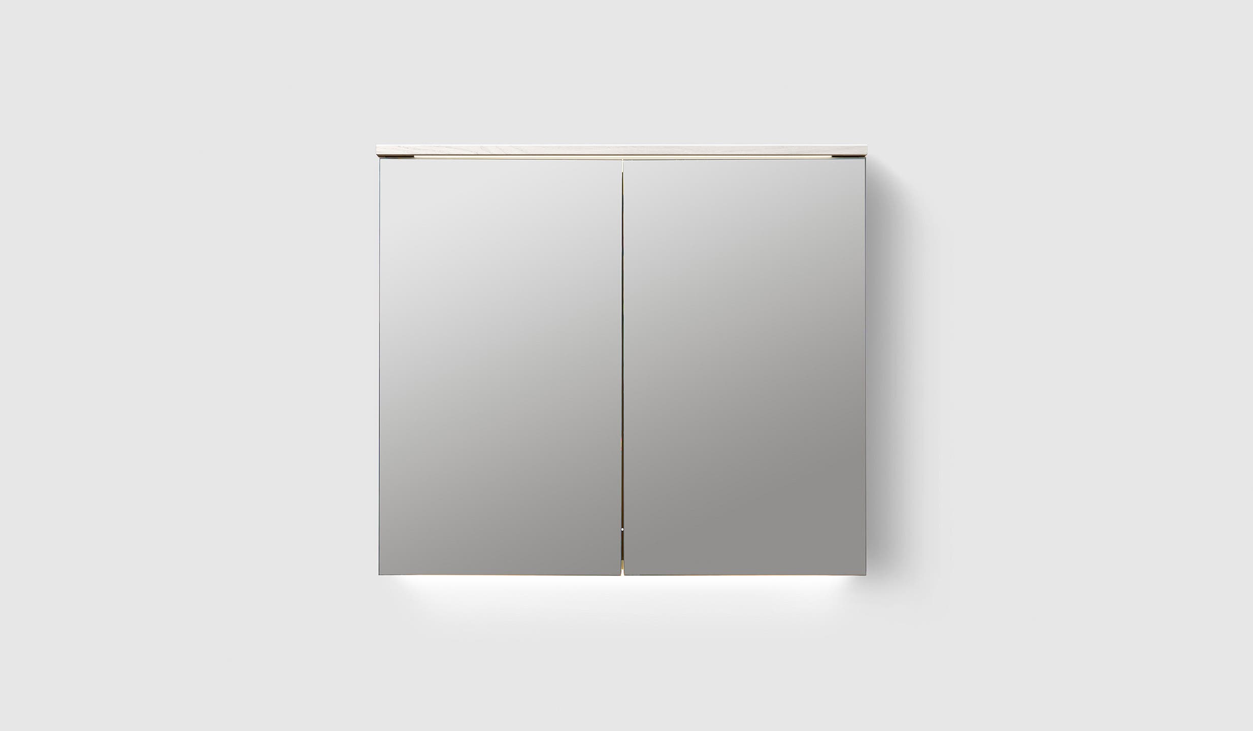 H2/MC80 White Wood H2 Mirror Cabinet